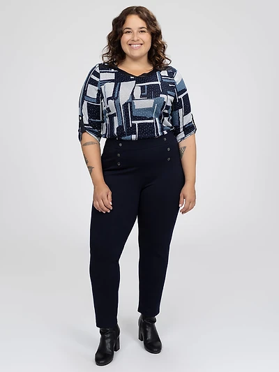Pantalon ajusté droit à enfiler - Petite