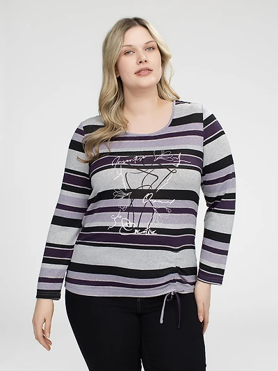 Long-sleeve semi-fitted t-shirt