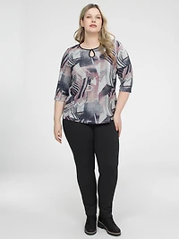 T-shirt semi-ajusté à manches 3/4