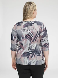 T-shirt semi-ajusté à manches 3/4