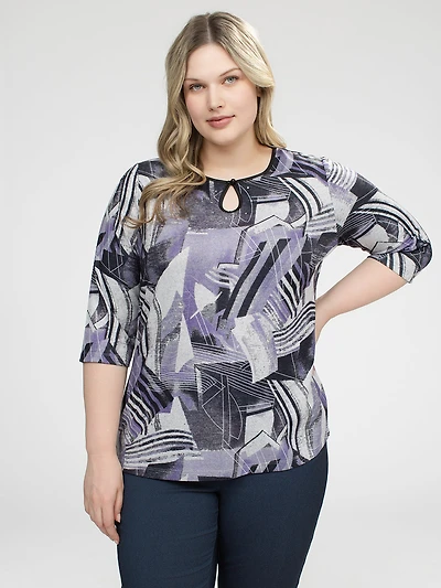 3/4-sleeve semi-fitted t-shirt