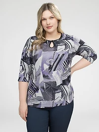 3/4-sleeve semi-fitted t-shirt