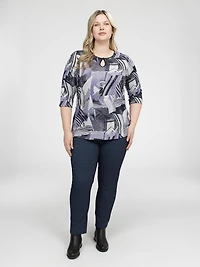 T-shirt semi-ajusté à manches 3/4