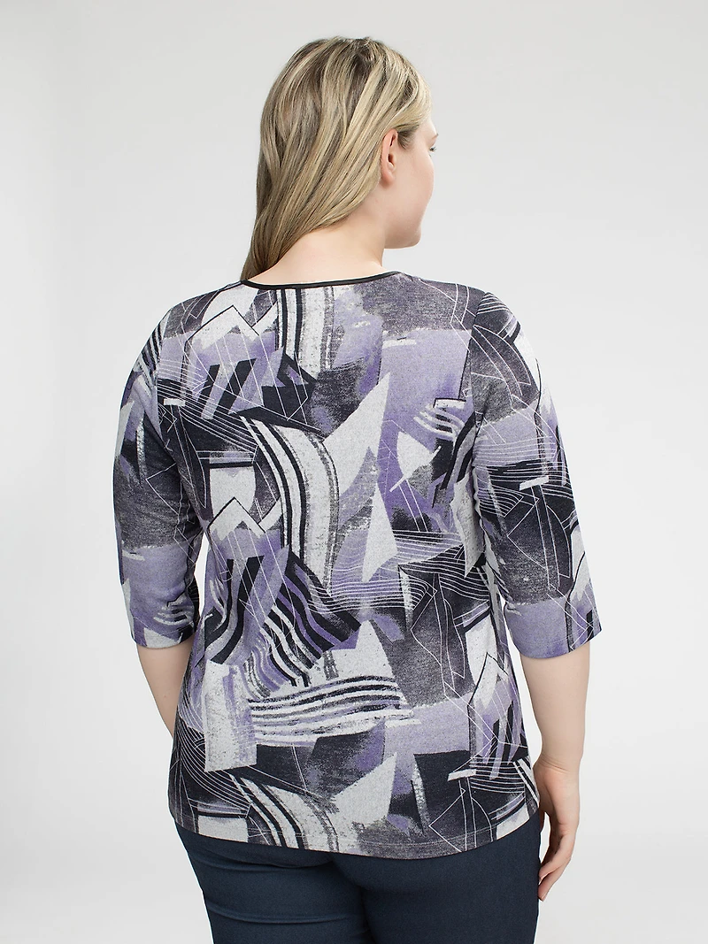 T-shirt semi-ajusté à manches 3/4