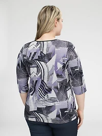 T-shirt semi-ajusté à manches 3/4