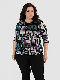 3/4-sleeve semi-fitted t-shirt