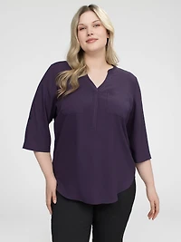 Blouse semi-ajustée à manches 3/4