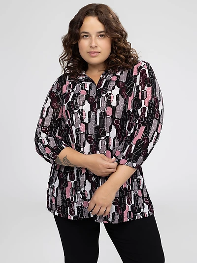 Blouse à manches 3/4 avec boutons