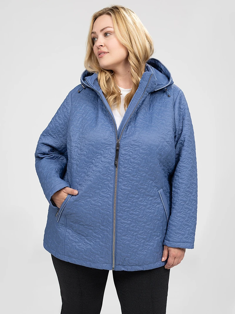 Semi-fitted mid-thigh coat