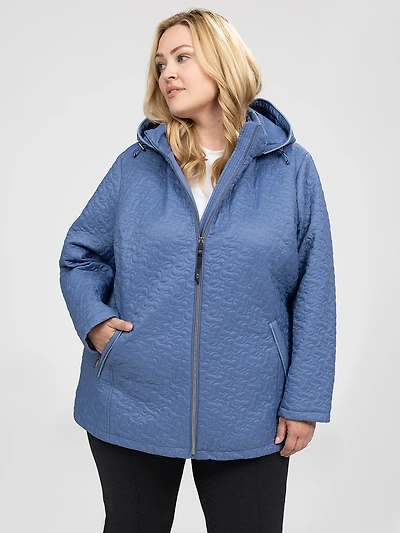 Semi-fitted mid-thigh coat
