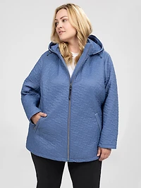 Semi-fitted mid-thigh coat