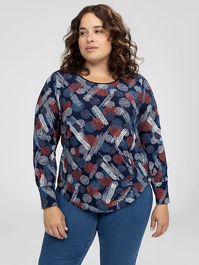Long-sleeve semi-fitted t-shirt