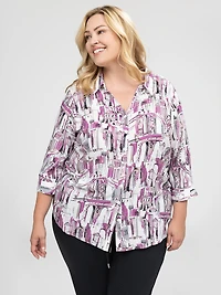 Blouse à manches 3/4 avec boutons