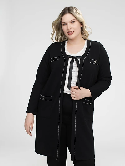Cardigan semi-ajusté à manches longues