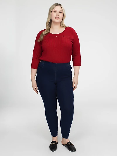 Skinny fitted pull-on jean