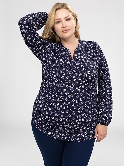 3/4-sleeve semi-fitted tunic