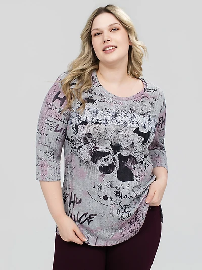 3/4-sleeve semi-fitted tunic