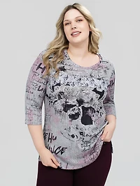 3/4-sleeve semi-fitted tunic