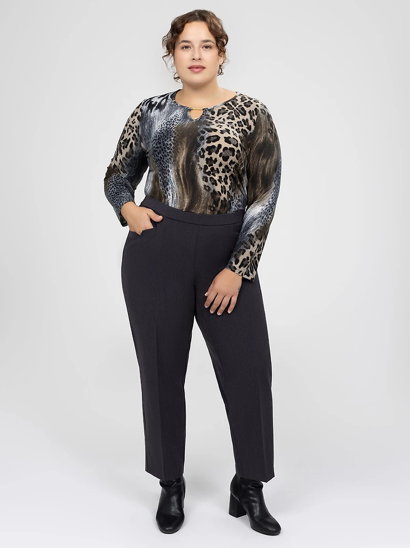 Pantalon habillé droit à enfiler - Petite