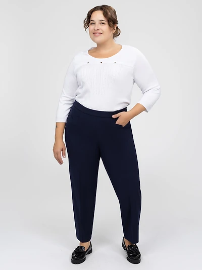 Straight pull-on dress pant  - Petite