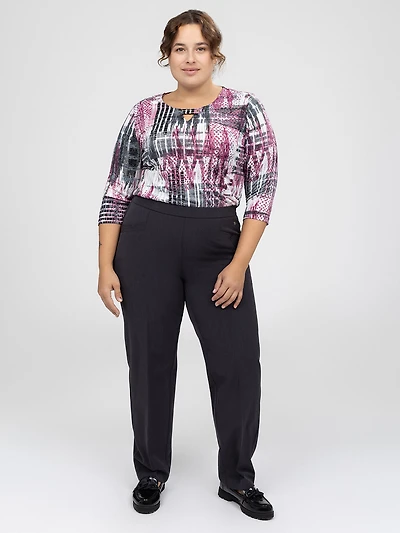 Pantalon habillé droit semi-ajusté à enfiler