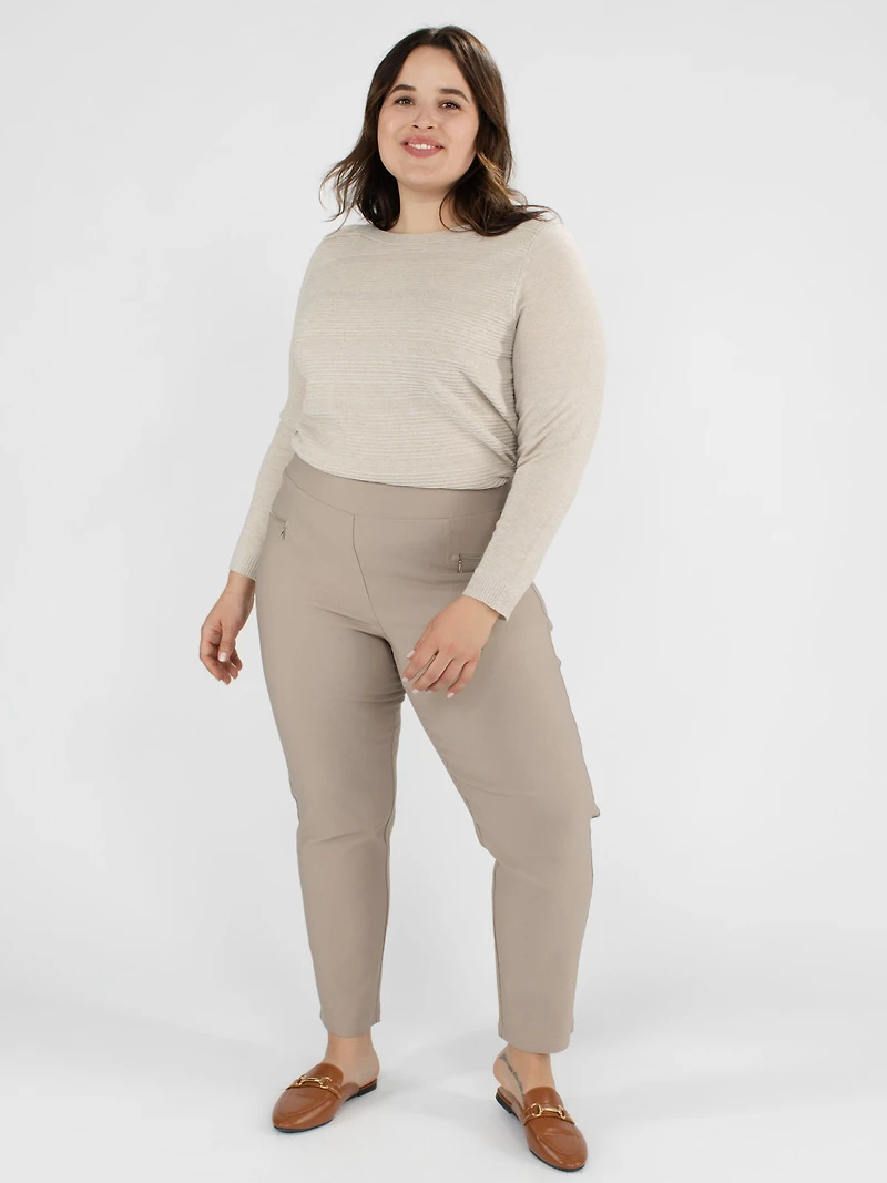 Straight fitted pull-on pant - Petite