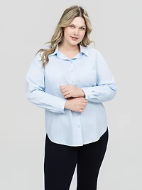 Long-sleeve blouse with buttons