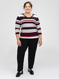 3/4-sleeve pullover sweater