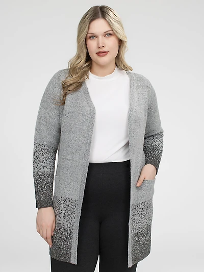 Cardigan en tricot ouvert ample à manches longues