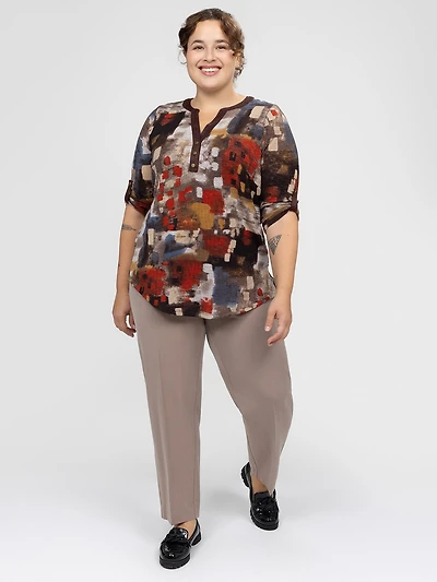 3/4-sleeve semi-fitted t-shirt