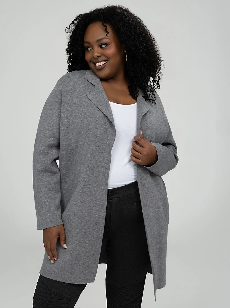 Cardigan en tricot ouvert ample à manches longues