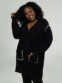 Semi-fitted sweater cardigan