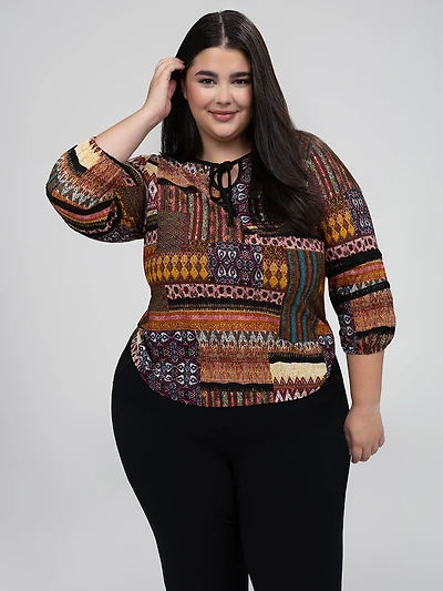 3/4-sleeve fitted t-shirt