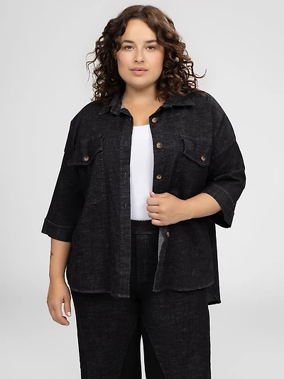 Blouse ample en denim