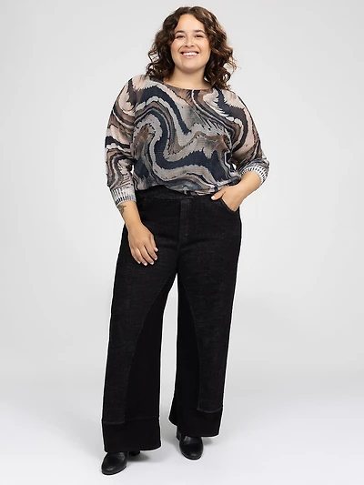 Loose denim pants