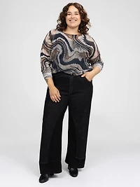 Loose denim pants