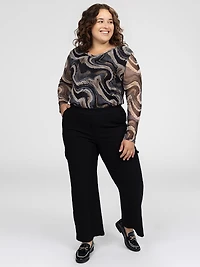 Flared pull-on pants