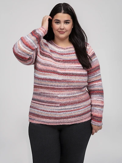 Long-sleeve loose pullover sweater