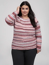 Long-sleeve loose pullover sweater