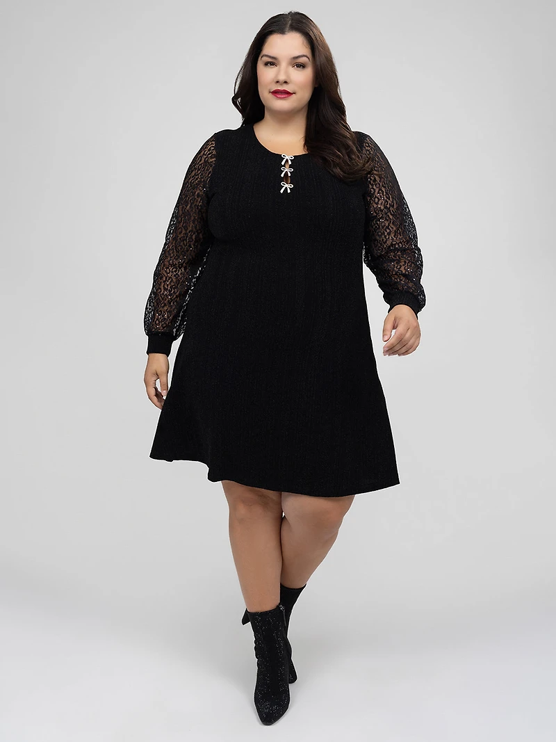 Robe midi ligne A en tricot