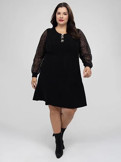 Robe midi ligne A en tricot