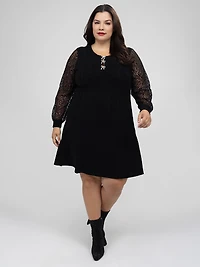 Robe midi ligne A en tricot