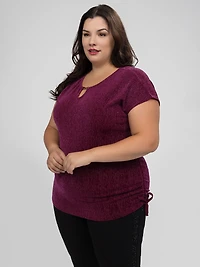 Short-sleeve semi-fitted tunic