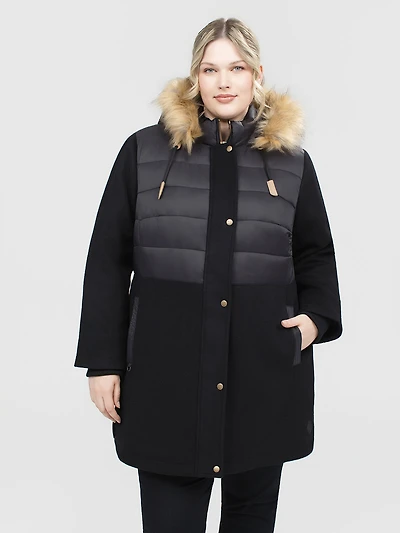 Manteau mi-cuisse semi-ajusté