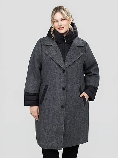 Manteau long semi-ajusté