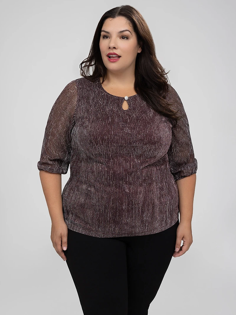 3/4-sleeve loose t-shirt