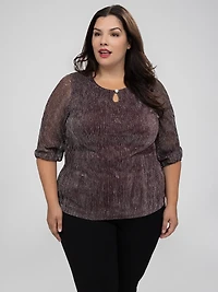 3/4-sleeve loose t-shirt