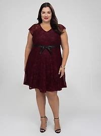 Flared midi knit dress