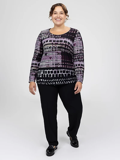 3/4-sleeve semi-fitted t-shirt