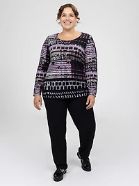3/4-sleeve semi-fitted t-shirt